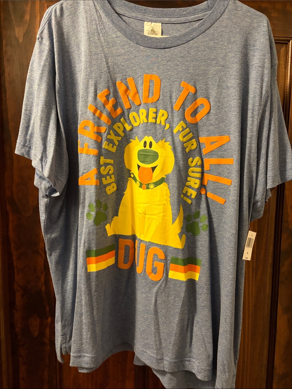 Disney Heather Blue Crewneck Tee with Subtle Speckle - Picture 1 of 3